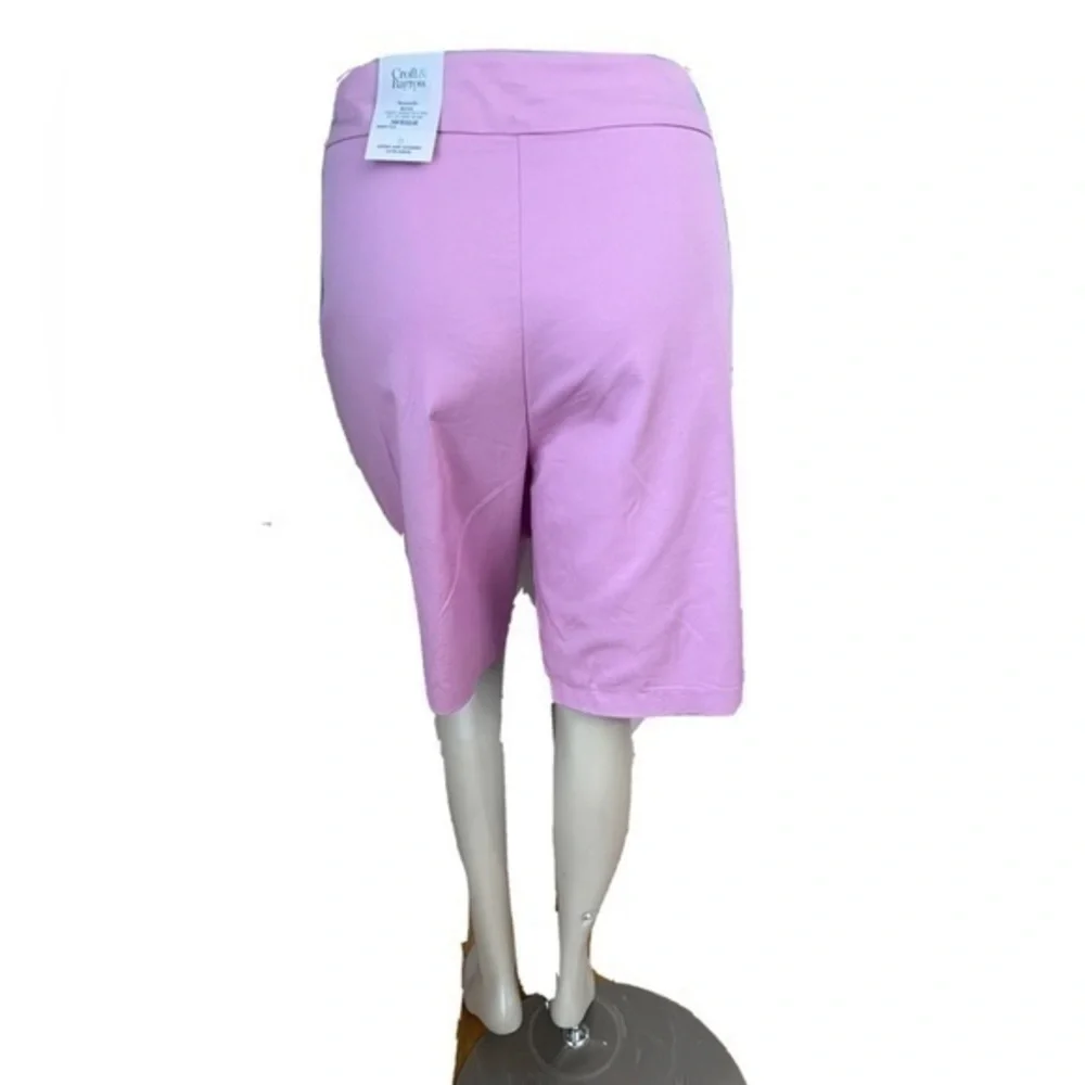 NWT Croft & Barrow Bermuda Shorts Effortless Stretch 24W Lilac Waistband Midrise